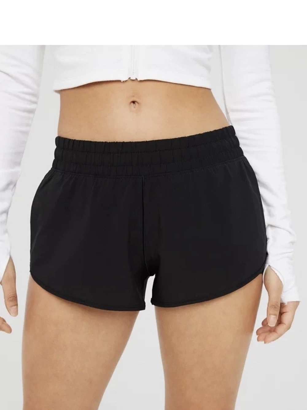 Aerie Black Athletic Running Shorts with Elastic Waistband